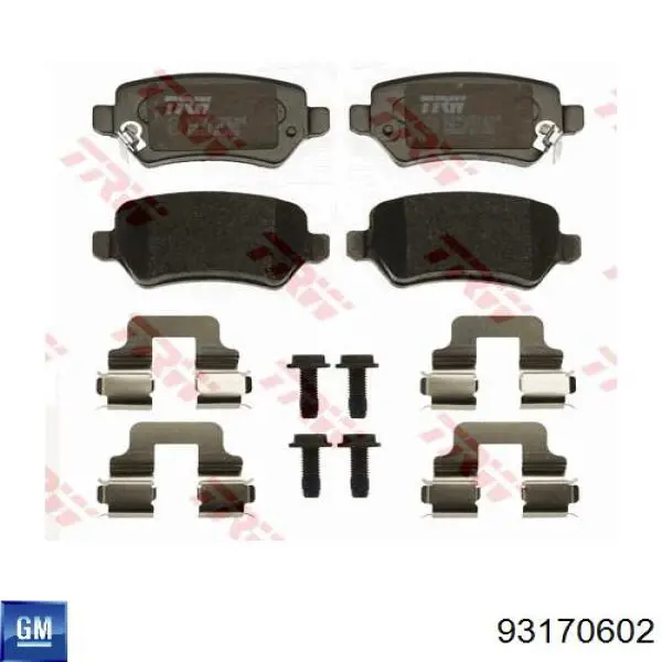 Купить 93170602 General Motors Колодки тормозные задние, дисковые