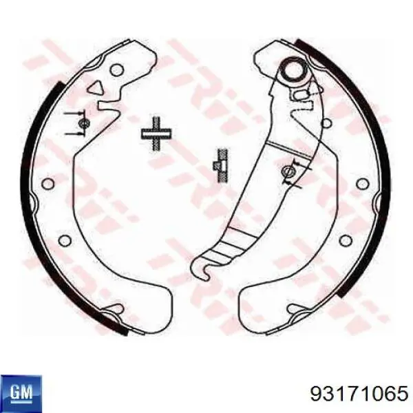 93171065 General Motors Барабанные тормозные колодки