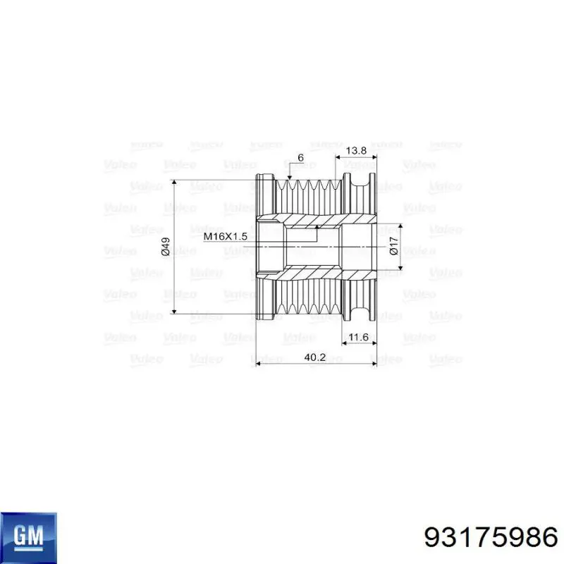 Муфта генератора Opel 6204234