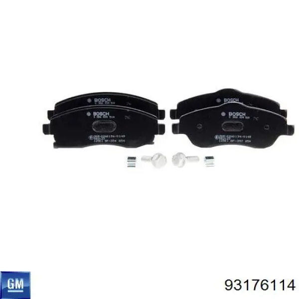 Передние тормозные колодки 93176114 General Motors