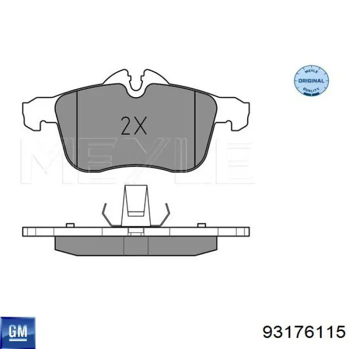 Передние тормозные колодки 93176115 General Motors