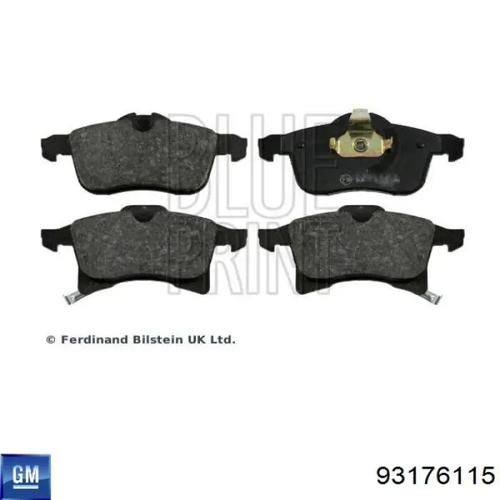 Передние тормозные колодки 93176115 General Motors