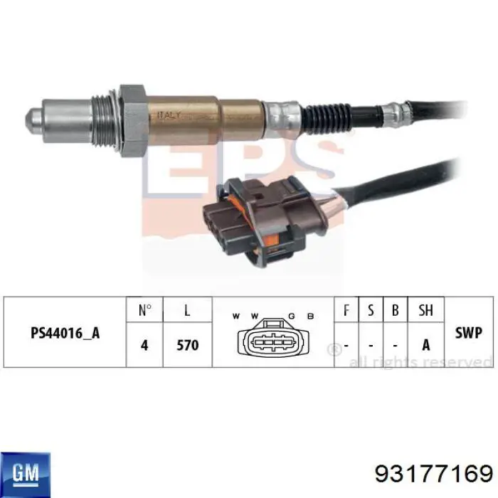 93177169 General Motors Лямбда-зонд, датчик кислорода до катализатора
