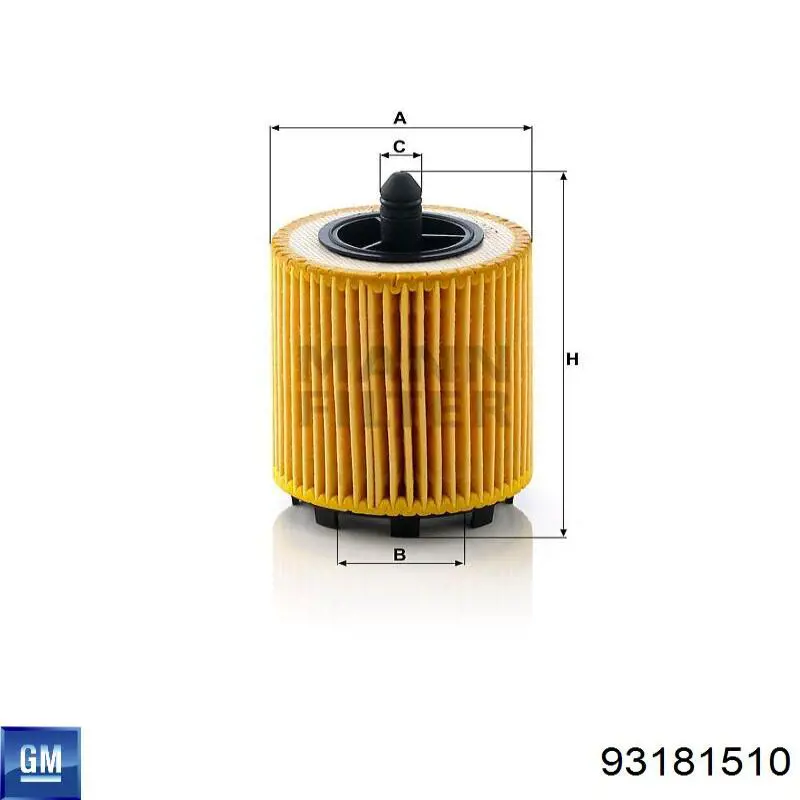 Фильтр очистки масла центробежный General Motors 93181510 цена, от 4.66 USD