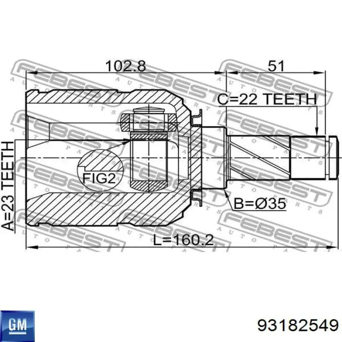 Купить 0374576 Opel ШРУС внутренний