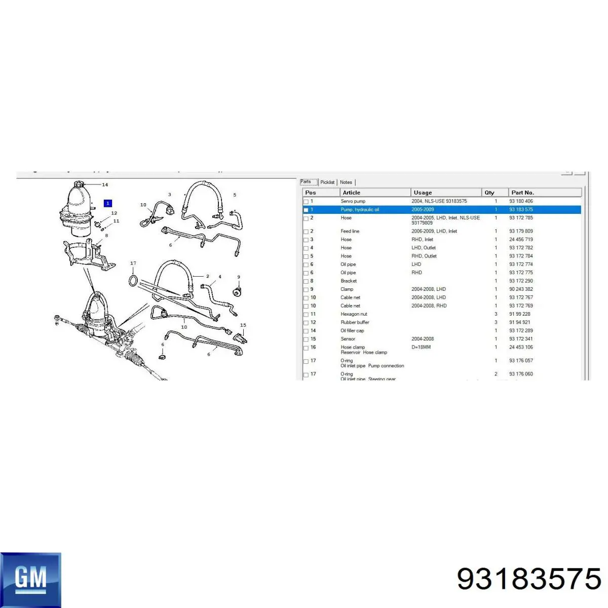 Насос гидравлики General Motors 93183575 цена, от 98.43 USD