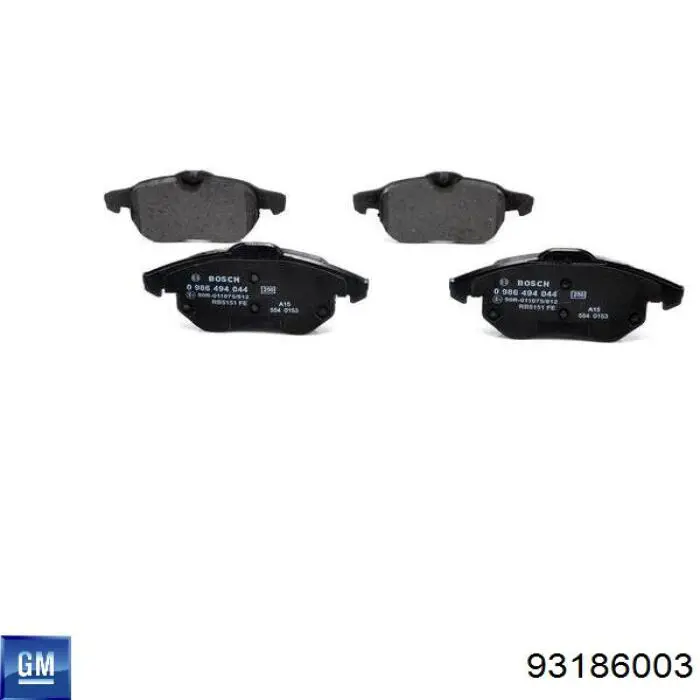 Купить 93186003 General Motors Колодки тормозные