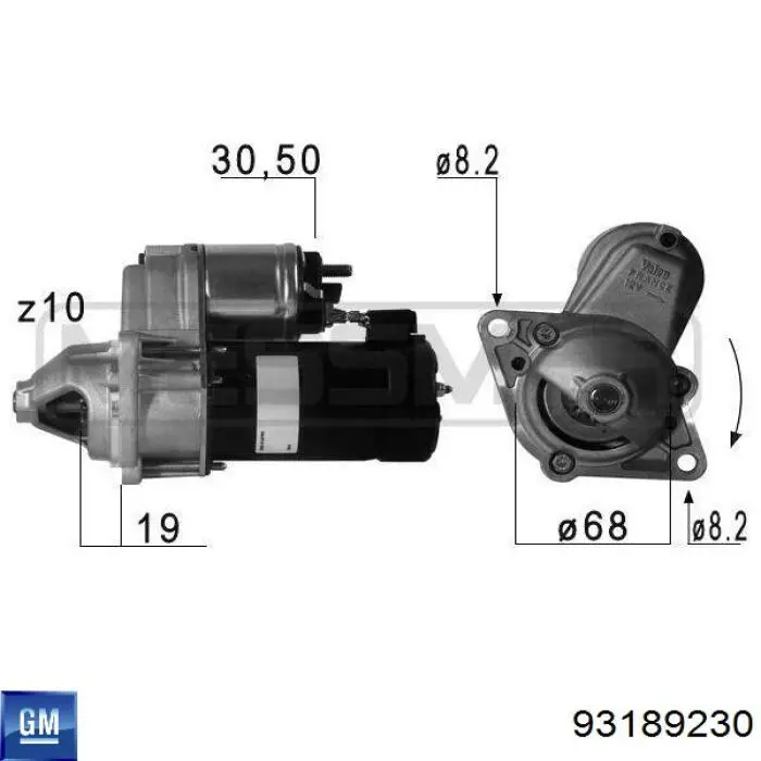 6202094 Opel Стартер автомобиля