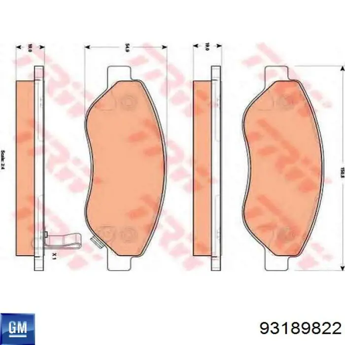 93189822 General Motors Колодки передние