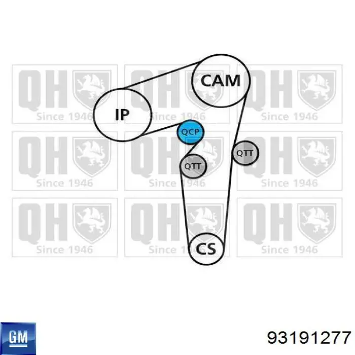 Ремень ГРМ, комплект General Motors 93191277