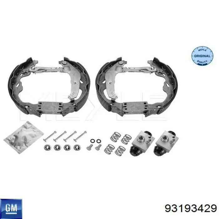 Купить 93193429 General Motors Задние барабанные тормозные колодки
