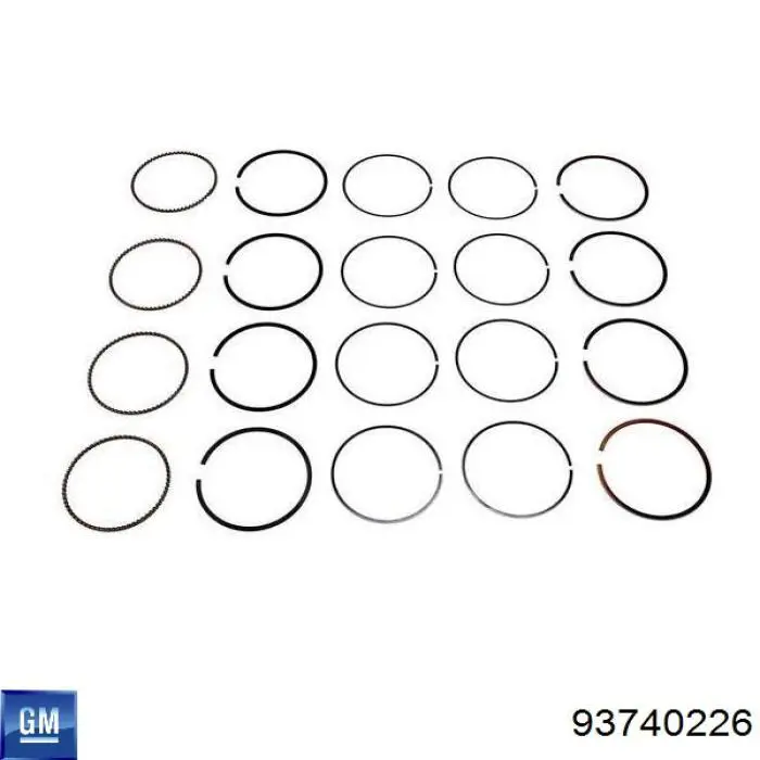 93740226 NE/NPR кольца поршневые комплект на мотор, 1-й ремонт (+0,25)
