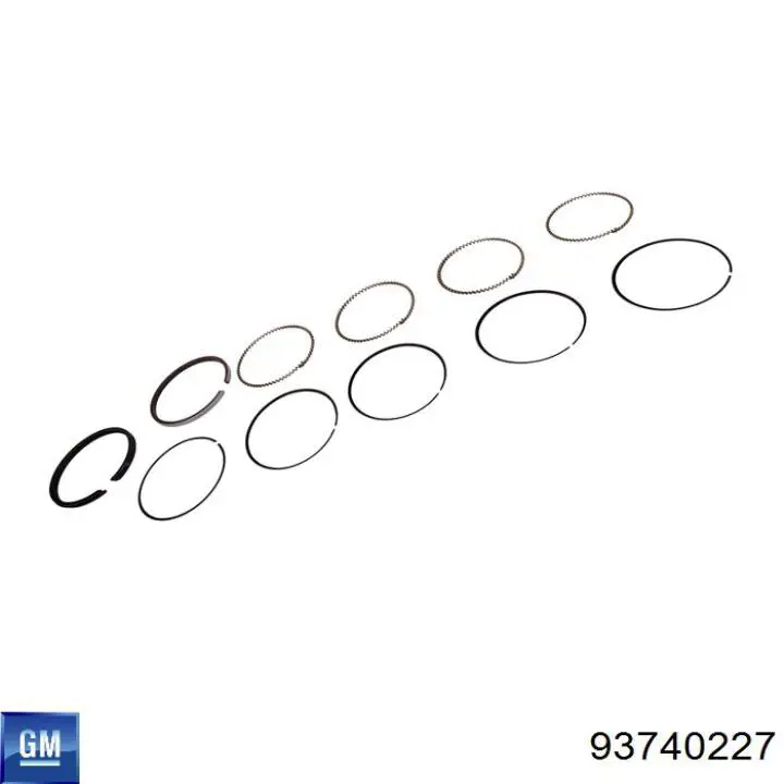 93740227 General Motors кольца поршневые комплект на мотор, 2-й ремонт (+0,50)