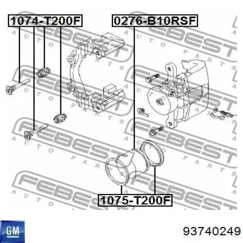 Guía de la pinza delantera 93740249 General Motors