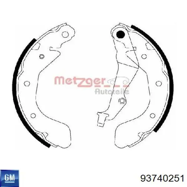 Задние барабанные колодки 93740251 General Motors