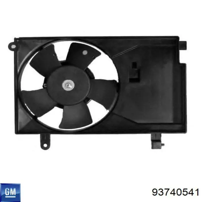 Difusor de radiador, ventilador de refrigeración, condensador del aire acondicionado, completo con motor y rodete 93740541 GM/Chevrolet