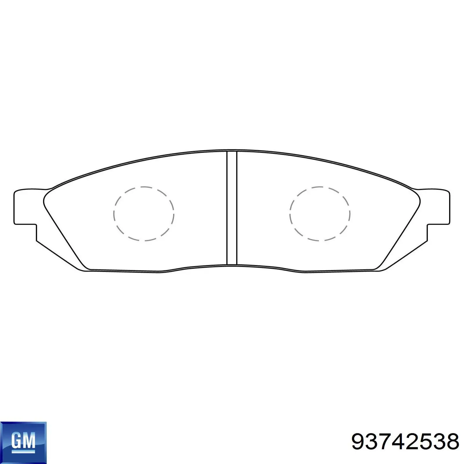 Передние тормозные колодки 93742538 General Motors