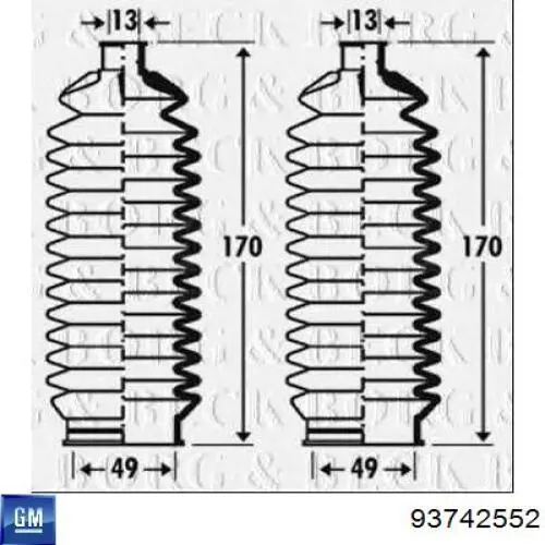 Пыльник тяги General Motors 93742552 цена, от 24.34 USD