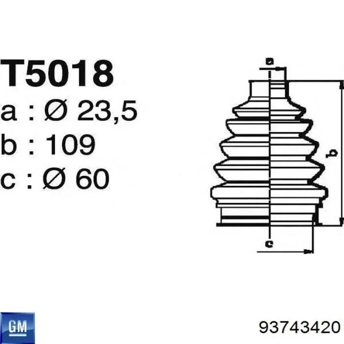 Купить K12393 Fare Пыльник гранаты внутренний задний