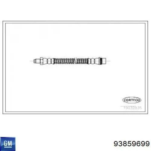 93859699 General Motors Гибкая тормозная трубка задняя