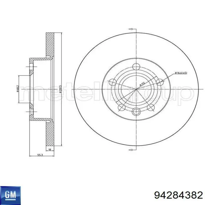 Lameluna de puerta delantera izquierda interior 94284382 General Motors