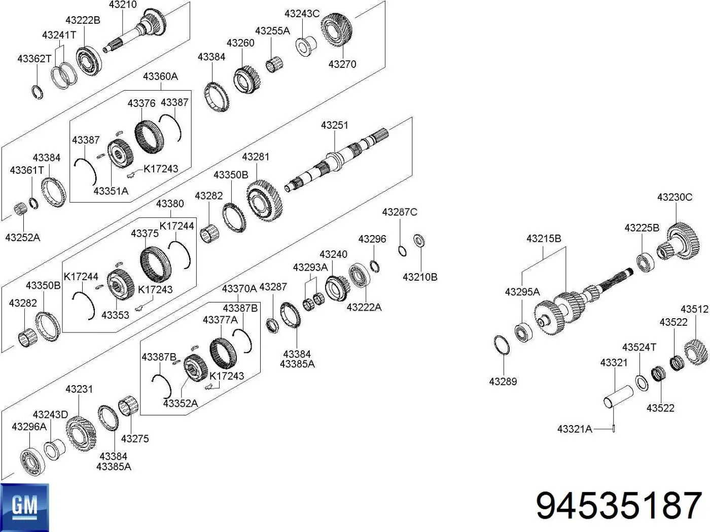 Подшипник полуоси переднего моста 94535187 General Motors