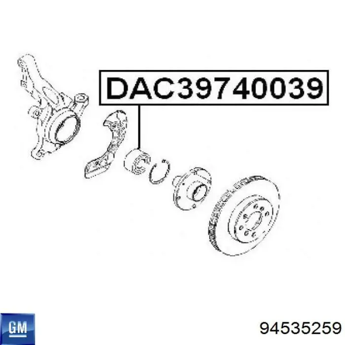 Комплект подшипника ступицы колеса General Motors 94535259 цена, от 16.18 USD