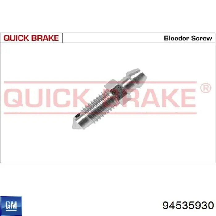 Штуцер прокачки суппорта тормозного заднего General Motors 94535930 цена, от 1.30 USD