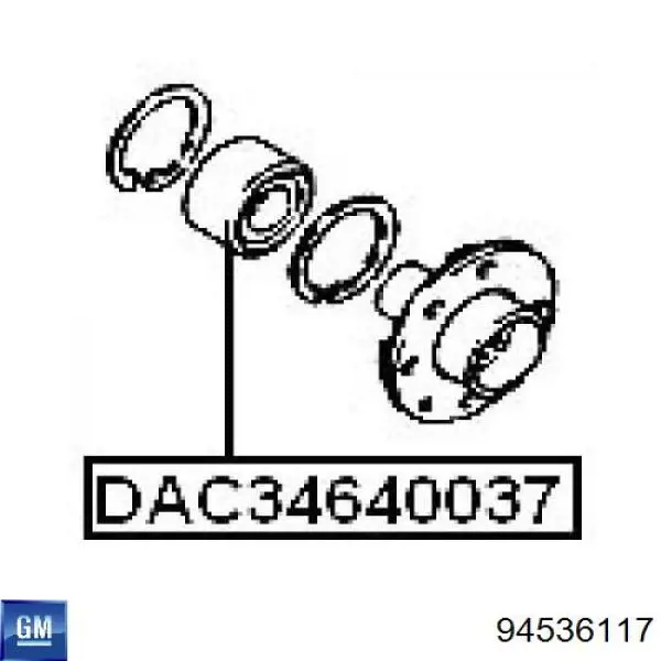 Комплект подшипника ступицы колеса General Motors 94536117 цена, от 13.02 USD
