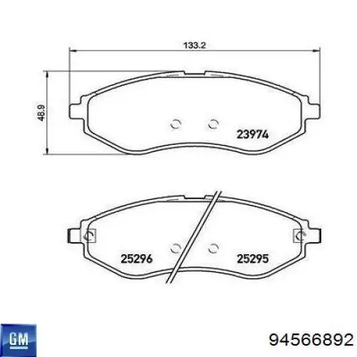 94566892 General Motors Колодки передние
