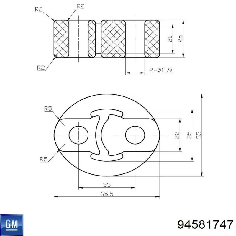 1428179010 General Motors Крепление глушителя