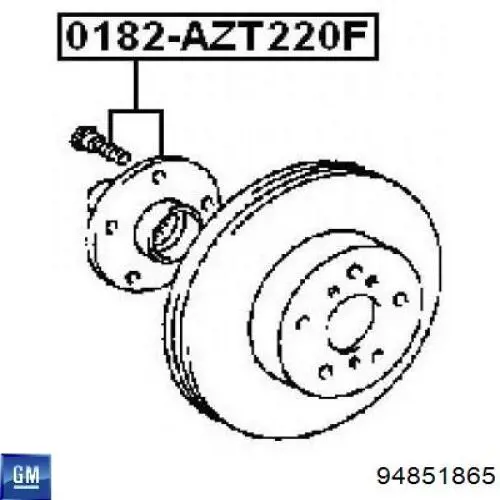 Шпилька колесная, передняя General Motors 94851865 цена, от 2.51 USD