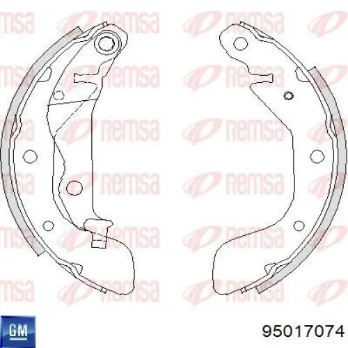Купить 95017074 General Motors Задние барабанные тормозные колодки