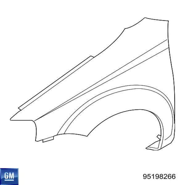 95198266 General Motors Переднее правое крыло