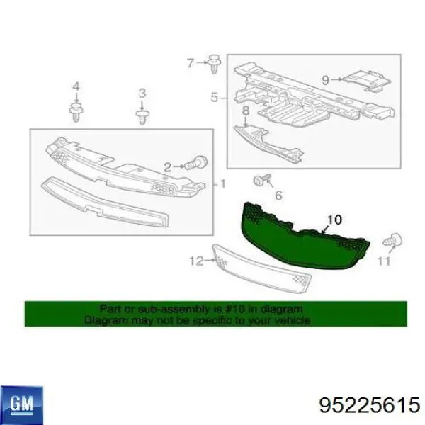 95225615 General Motors grelha do radiador