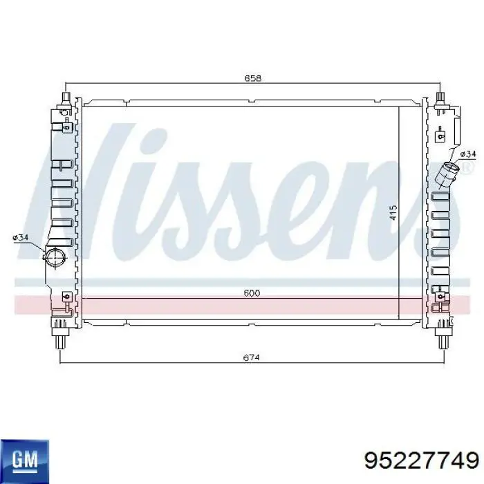Радиатор охлаждения двигателя General Motors 95227749 цена, от 129.84 USD