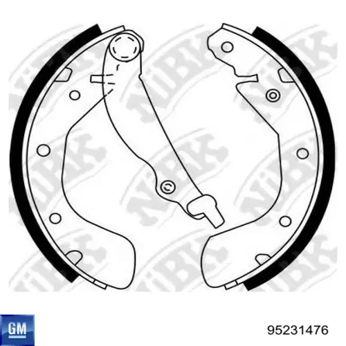 Задние барабанные колодки 95231476 General Motors