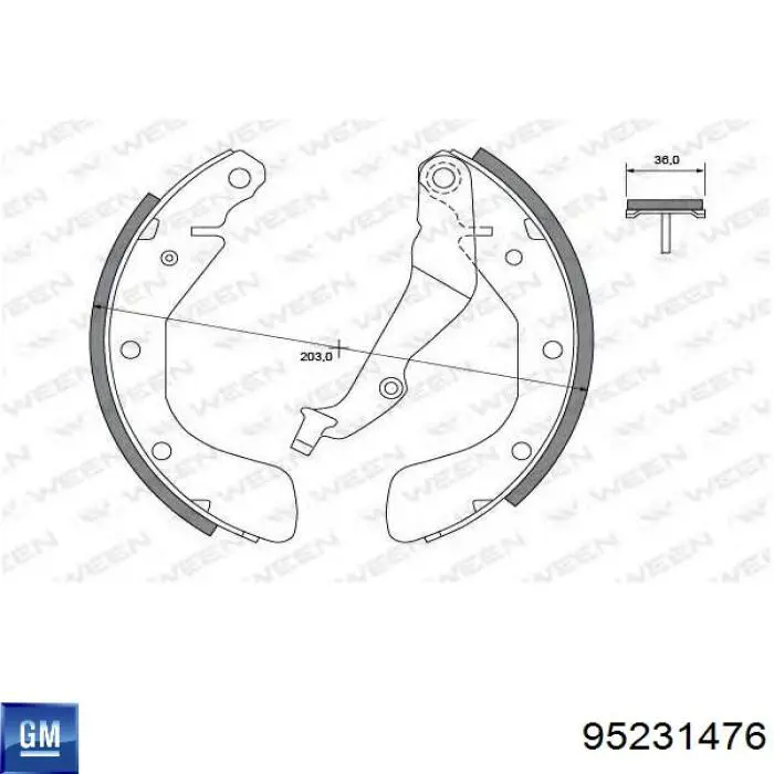 Тормоза рабочие задние ножные и тормозные барабаны General Motors 95231476 цена, от 41.28 USD