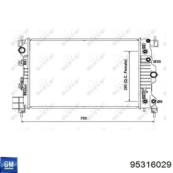 Радиатор охлаждения двигателя General Motors 95316029 цена, от 89.81 USD
