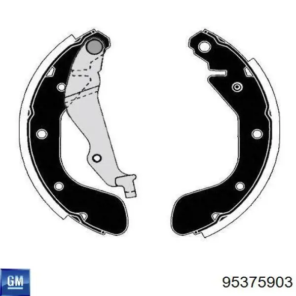 Задние барабанные колодки 95375903 General Motors