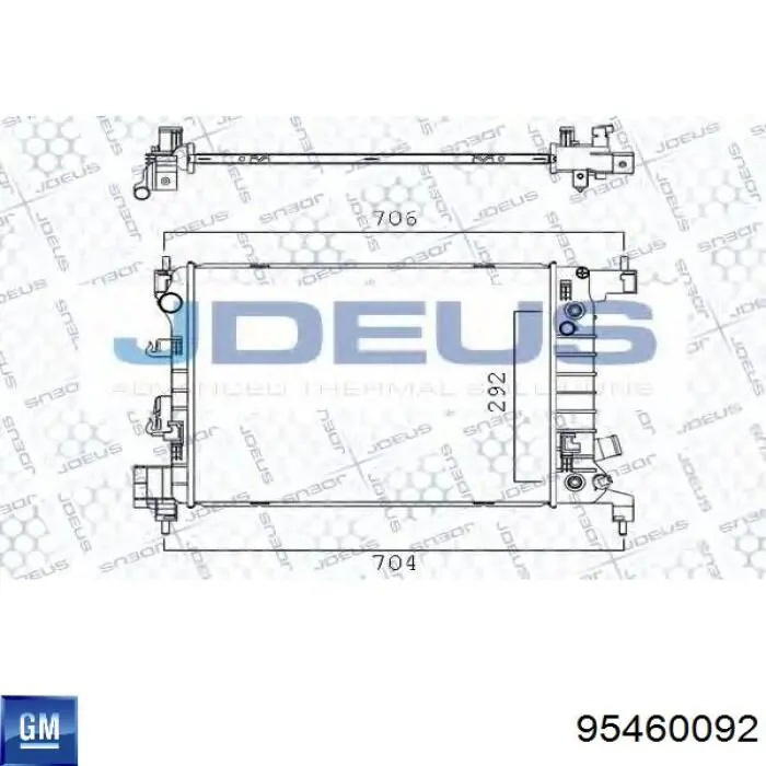 95460092 General Motors radiador de esfriamento de motor