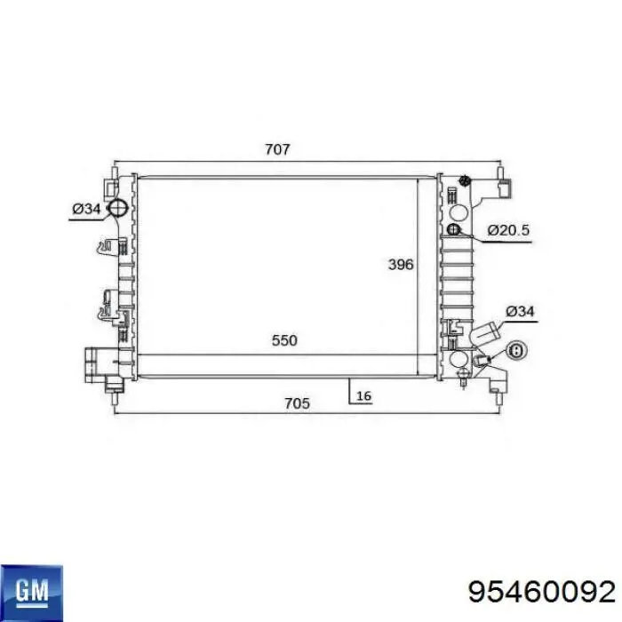 95460092 General Motors Радиатор основной