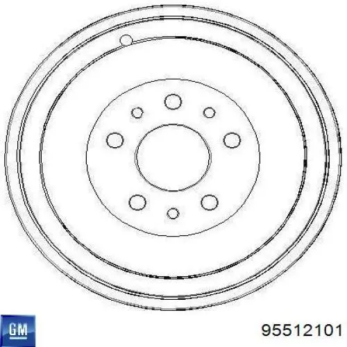 Тормозной барабан 95512101 General Motors