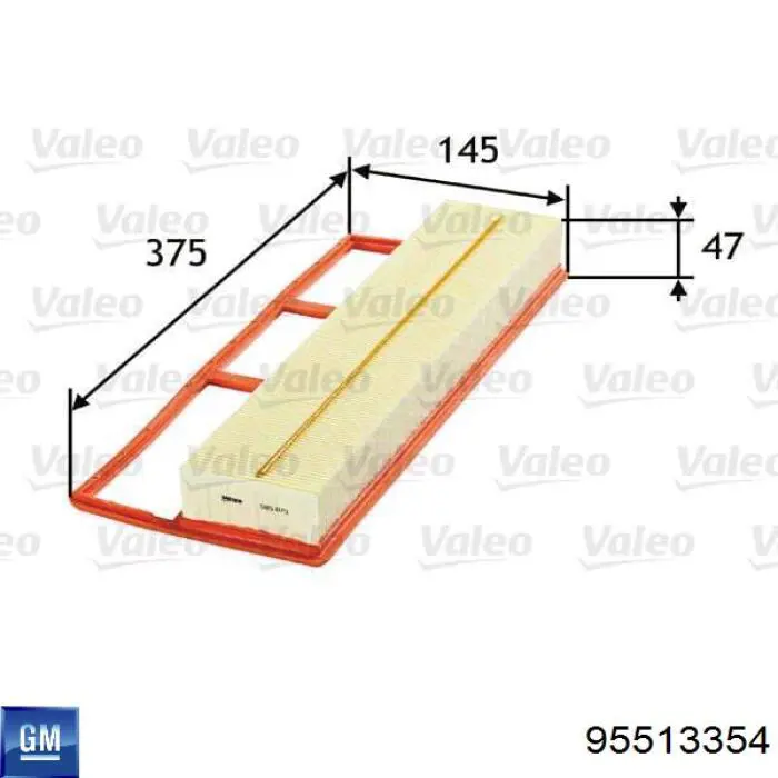 Купить 95513354 General Motors Автомобильный фильтр воздуха