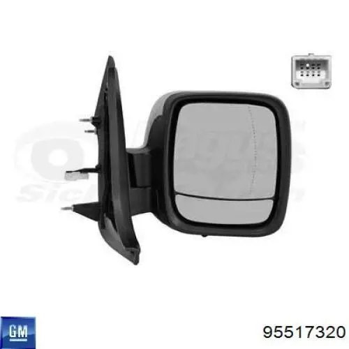 Купить 95517320 General Motors Боковое зеркало заднего вида правое