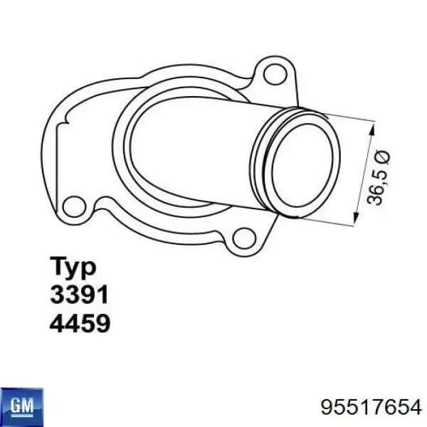 Термостат в корпусе General Motors 95517654 цена, от 15.20 USD
