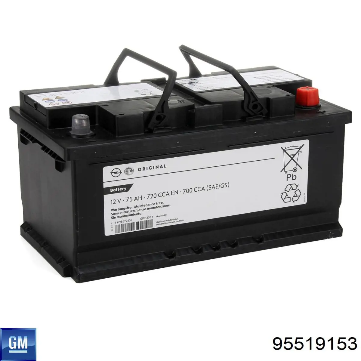 Аккумулятор автомобильный General Motors 95519153