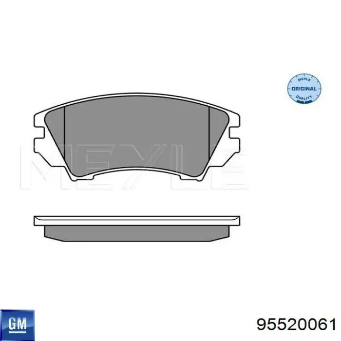 Передние тормозные колодки 95520061 General Motors