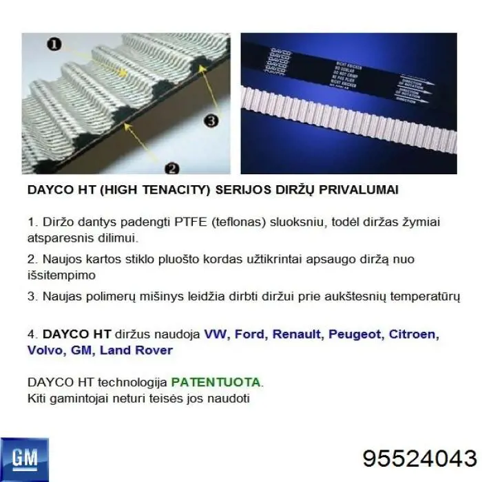 Купить 95524043 General Motors Комплект ГРМ