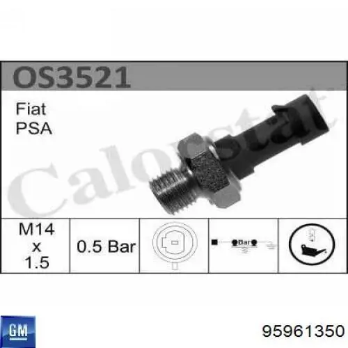Купить 95961350 General Motors Датчик давления масла